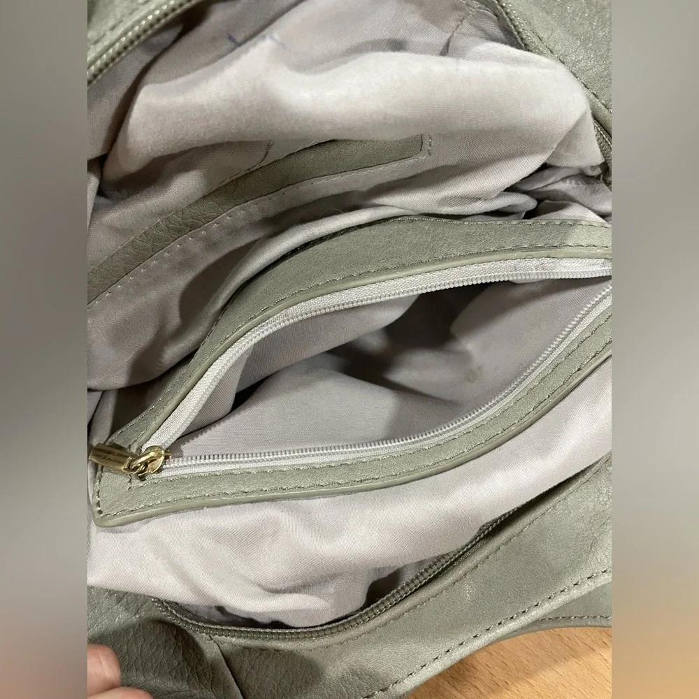 Grey Hobo Bag good condition non branded with gold detail